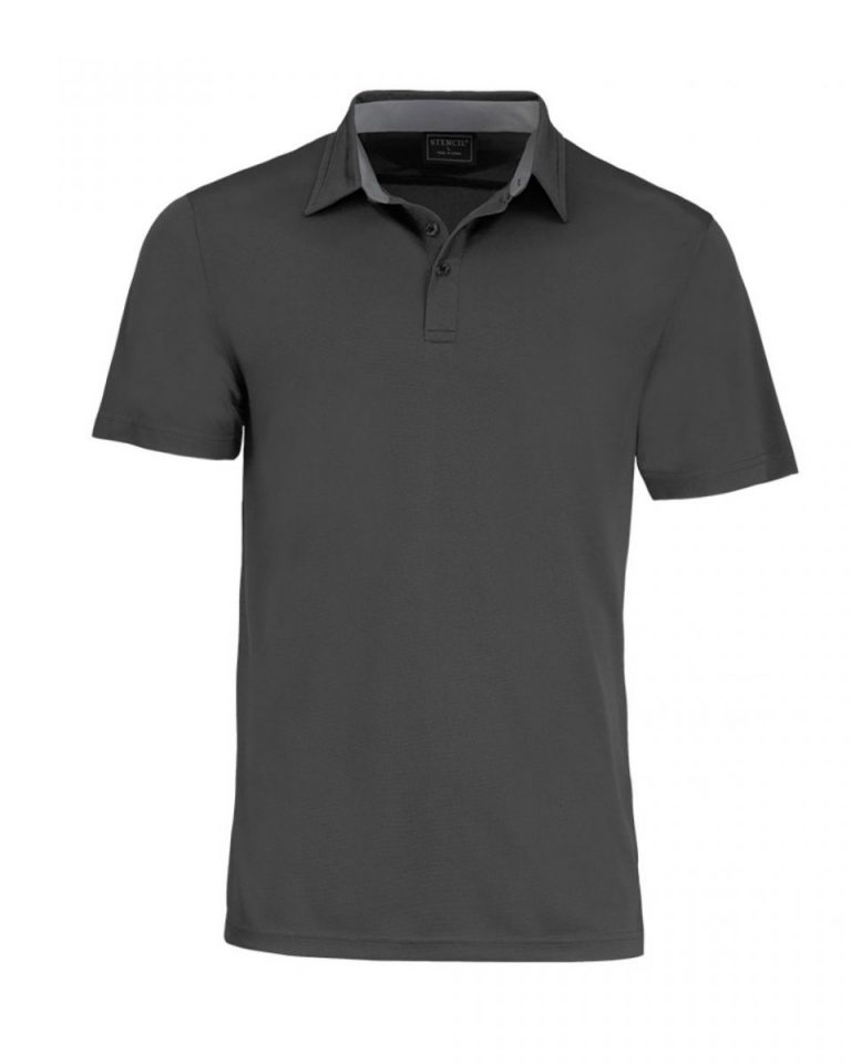 1064-1164 Stencil Kahve Polo Shirt in eco-friendly fabric.