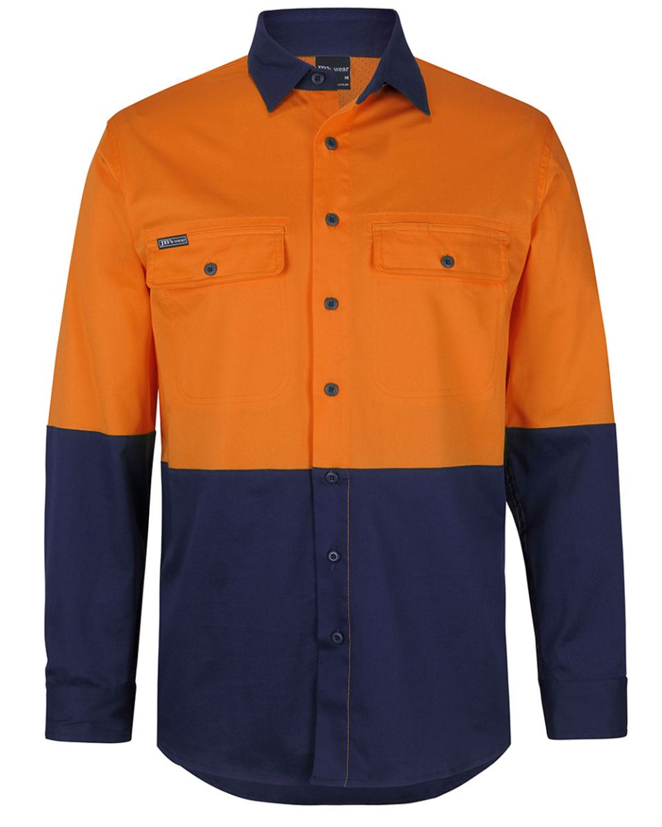 6HSWL JB's Wear Hi-Vis LS Stretch Work Shirt.