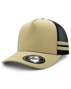 7050-Legend-Life-Striped-Trucker-Cap-Khaki-Black-Khaki-Khaki