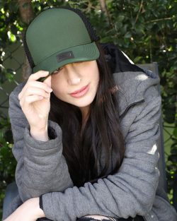 IV102-Grace-Collection-polyester-mesh-olive-green-black-cap-female-hero